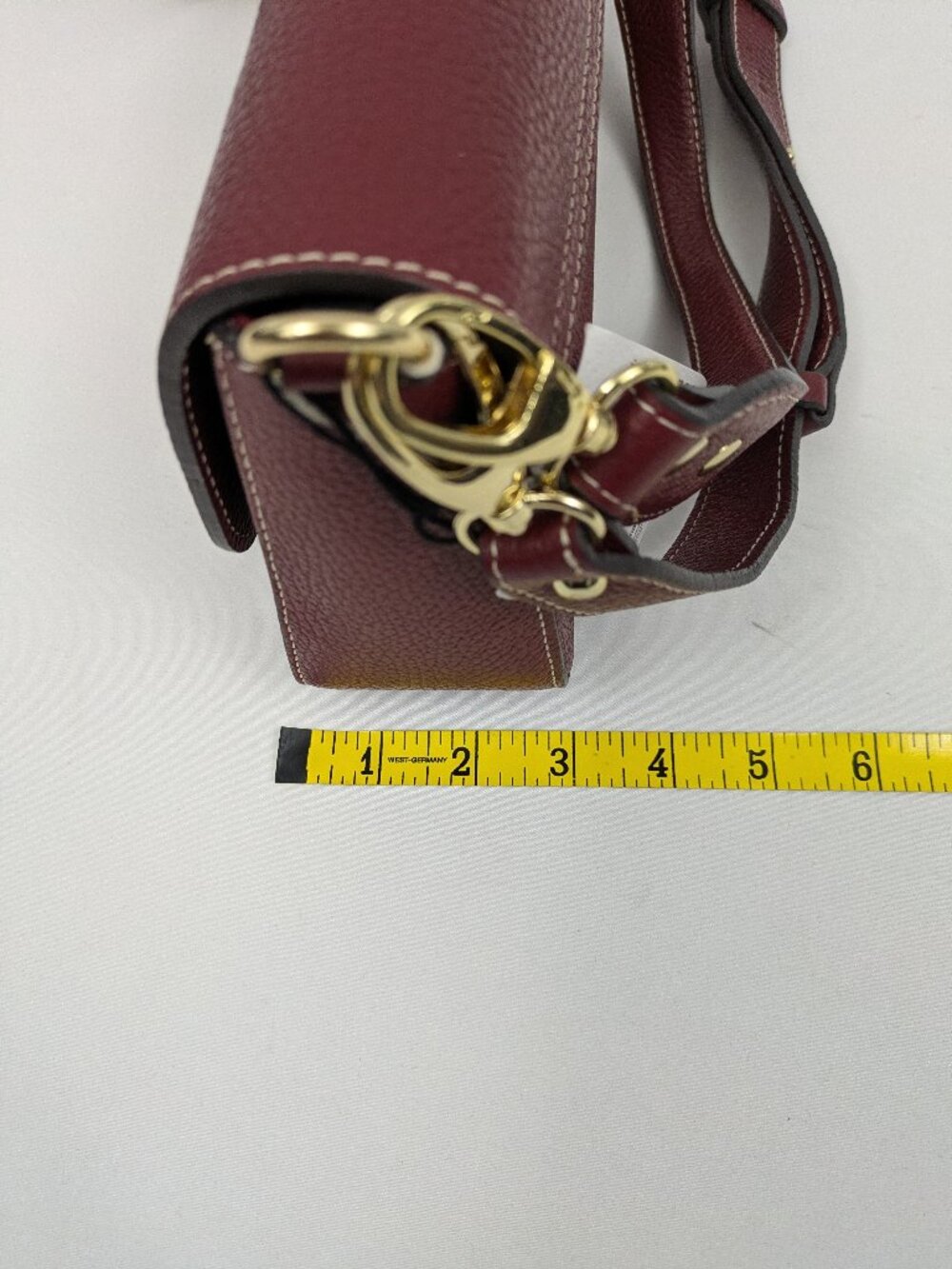 Divina Firenze genuine Italian leather Crossbody Flap Baguette - Picture 9 of 12